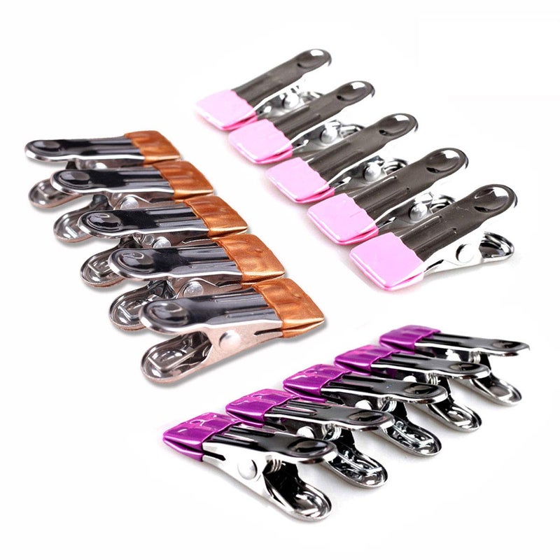 FOMMEN Stainless Steel Clothes Pins: 30 Packs Metal Beach Towel Clips  Pool Cover Clips Heavy Duty Close Pins  Hanging Towel Clamp Cloth Clips Beach Chair Towel Clip - Image 1